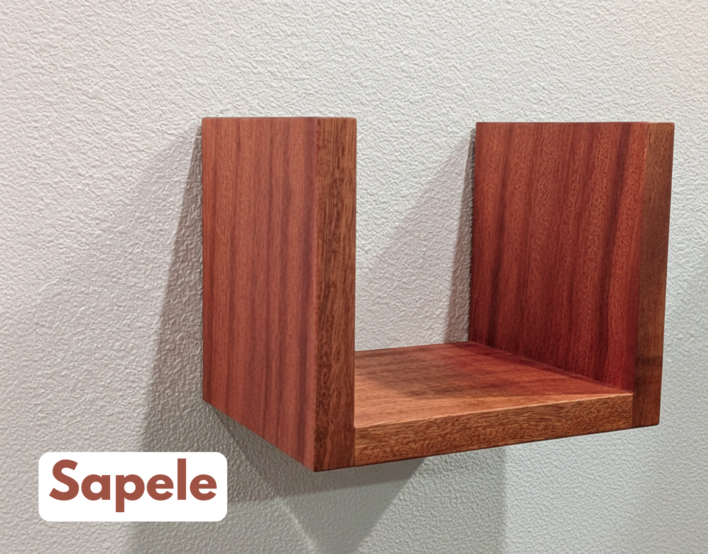 Solid Wood Floating Media Shelf – Wall Mount CD/DVD/Blu-Ray Holder