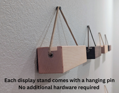 Solid Wood Vinyl Record Display Stand – Renter Friendly LP Album Mount, No Tools Required