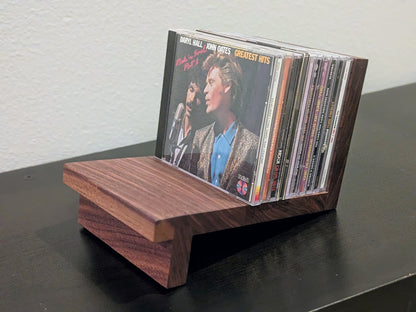 Handcrafted Solid Wood CD Holder: Artistic Music Rack, Audiophile Storage