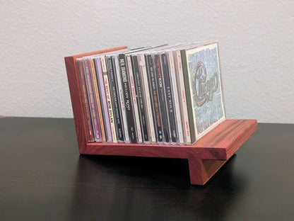 Handcrafted Solid Wood CD Holder: Artistic Music Rack, Audiophile Storage