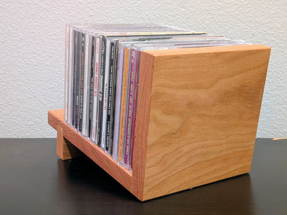Handcrafted Solid Wood CD Holder: Artistic Music Rack, Audiophile Storage