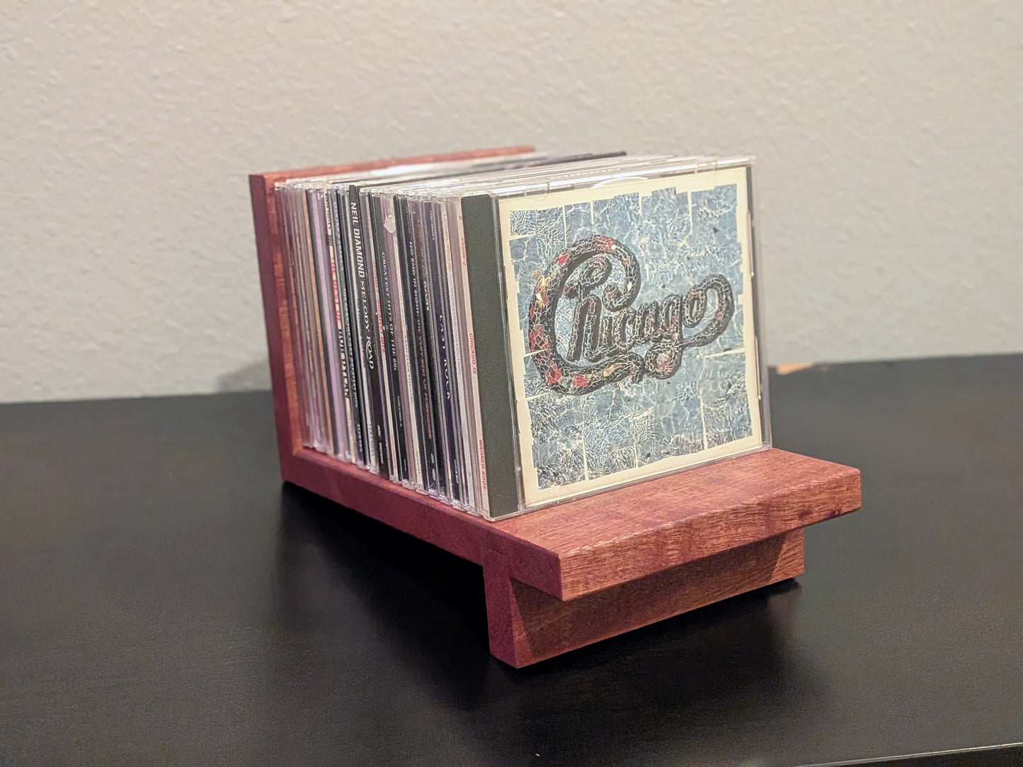 Handcrafted Solid Wood CD Holder: Artistic Music Rack, Audiophile Storage