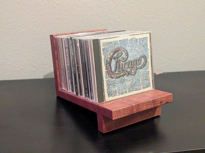 Handcrafted Solid Wood CD Holder: Artistic Music Rack, Audiophile Storage