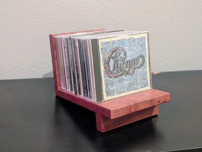Handcrafted Solid Wood CD Holder: Artistic Music Rack, Audiophile Storage