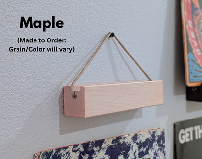 Solid Wood Vinyl Record Display Stand – Renter Friendly LP Album Mount, No Tools Required