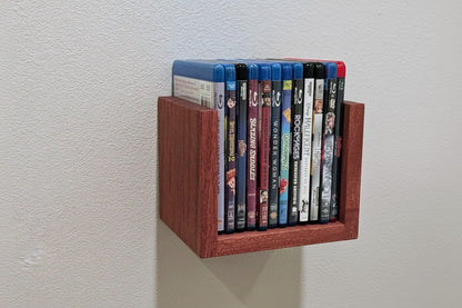 Solid Wood Floating Media Shelf – Wall Mount CD/DVD/Blu-Ray Holder