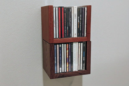 Solid Wood Floating Media Shelf – Wall Mount CD/DVD/Blu-Ray Holder